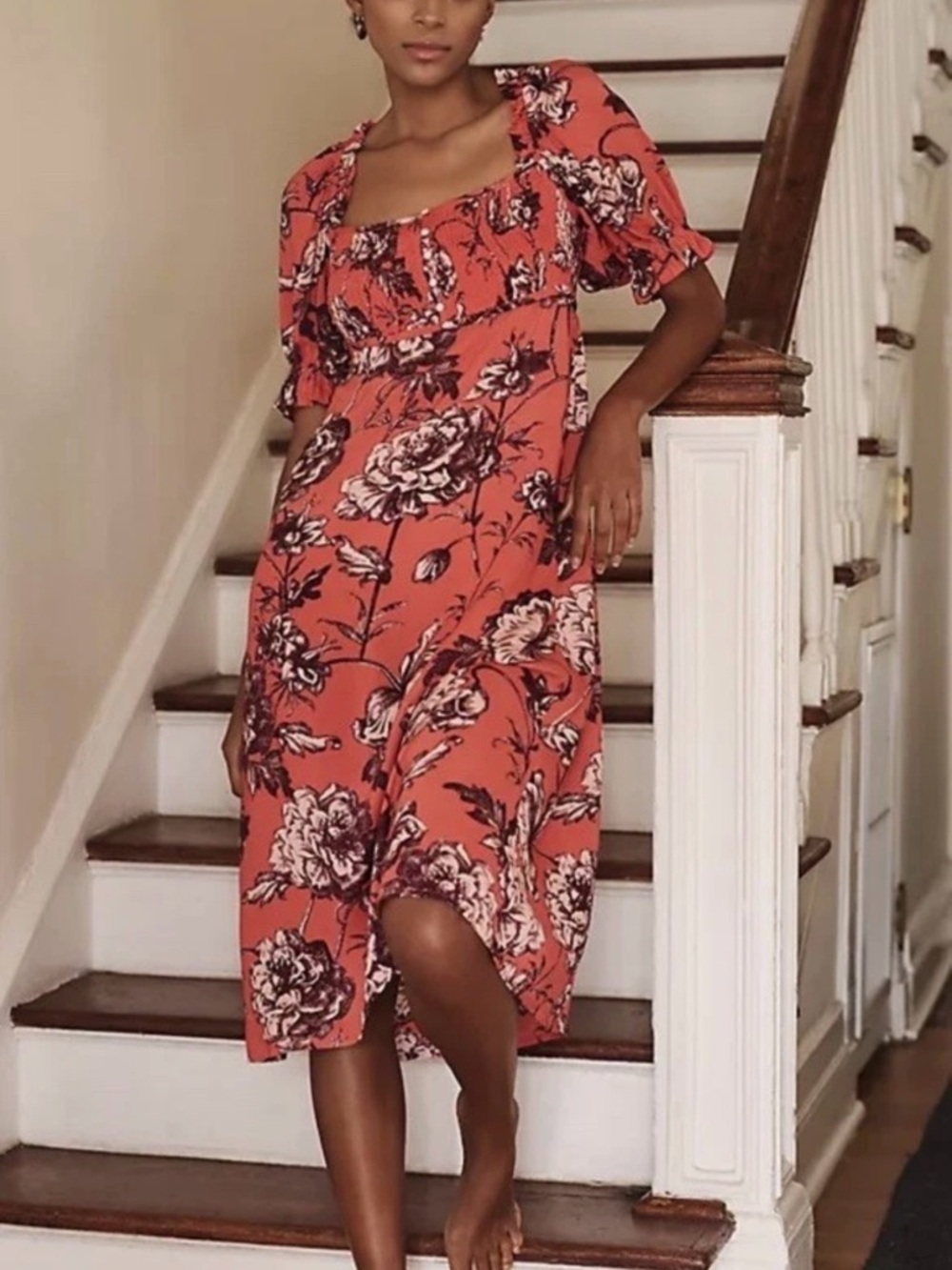SOLD OUT ONLINE By Anthropologie Puff-Sleeve Smocked Dress